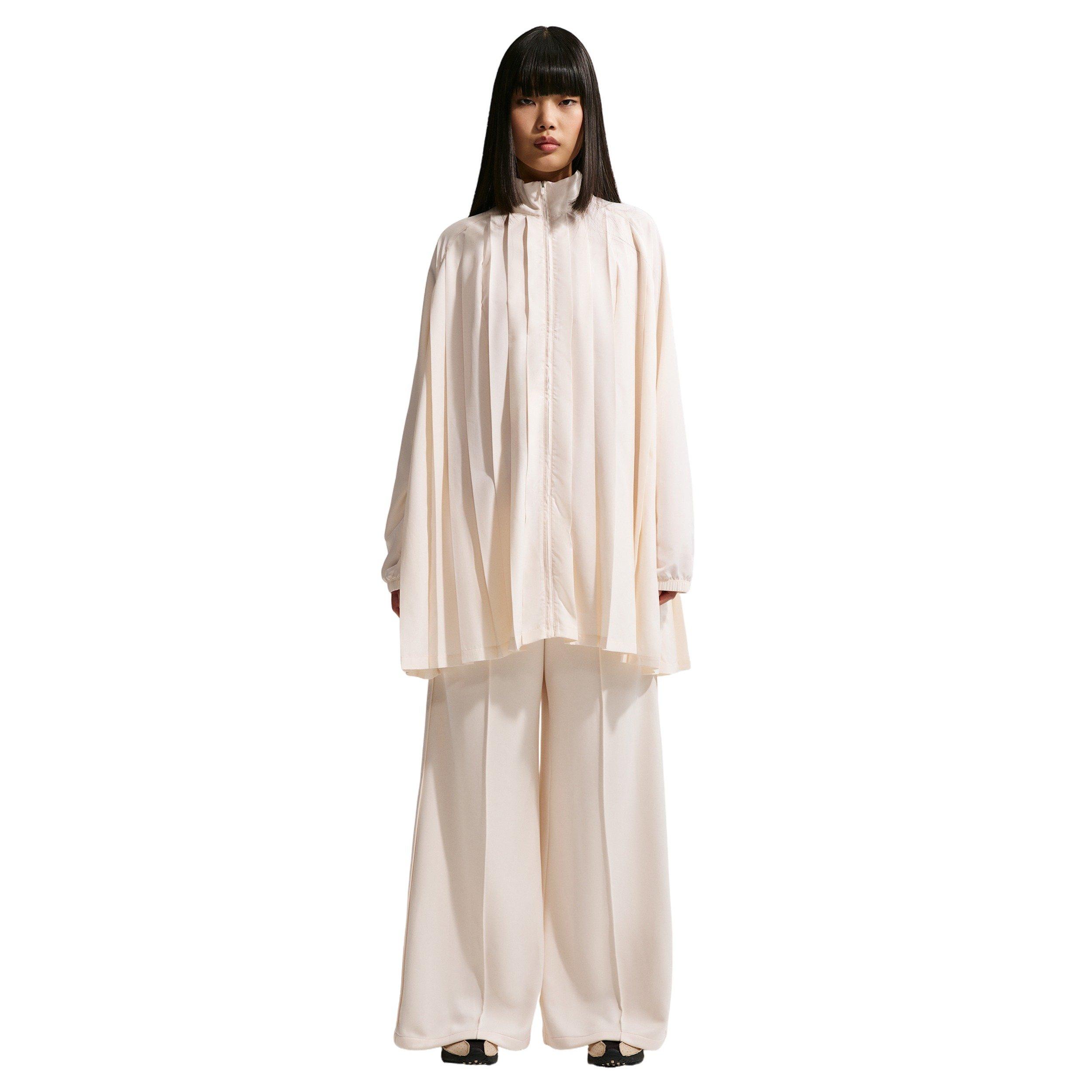 Nike Women's Sportswear Oversized Long Sleeve Pleated Mini Dress - CREAM